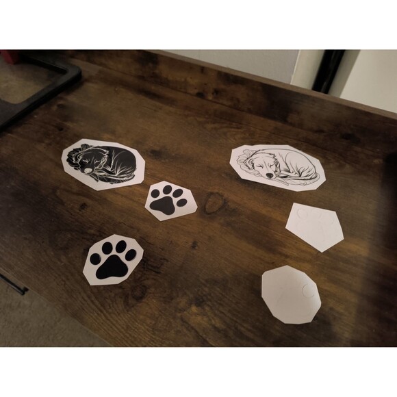 Dog Sleeping Sticker Decal Waterproof Paw Prints Puppy (Pack of 3) - Picture 5 of 10